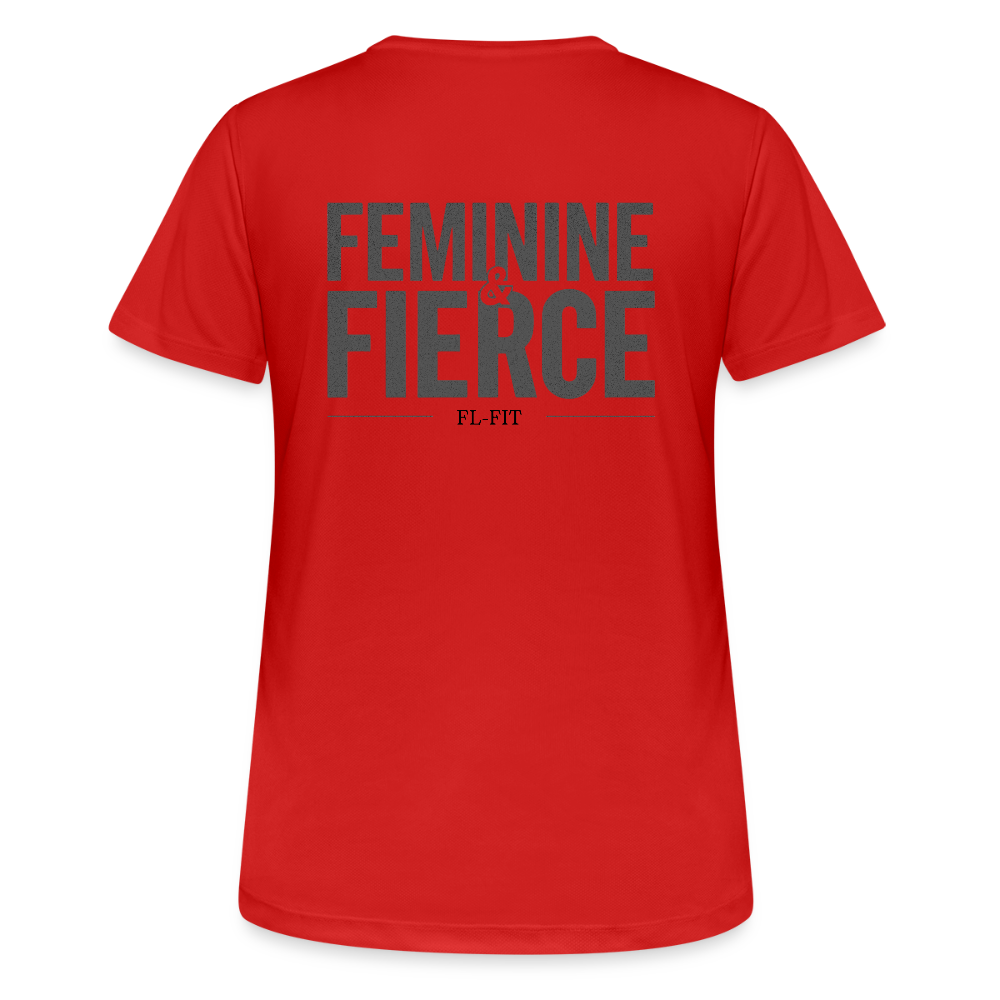 T-shirt Respirant Femme – Feminine & Fierce – FL-Fit - rouge