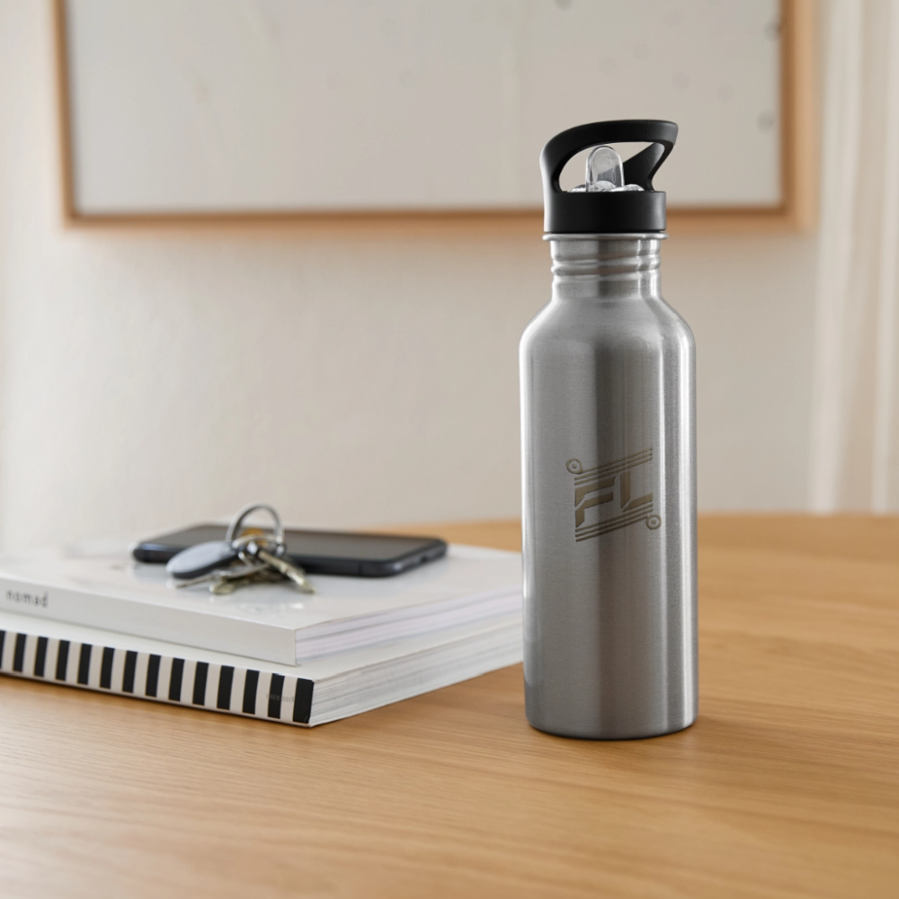 Gourde avec Paille – Pratique, Écologique et Idéale pour Votre Hydratation - argent clair