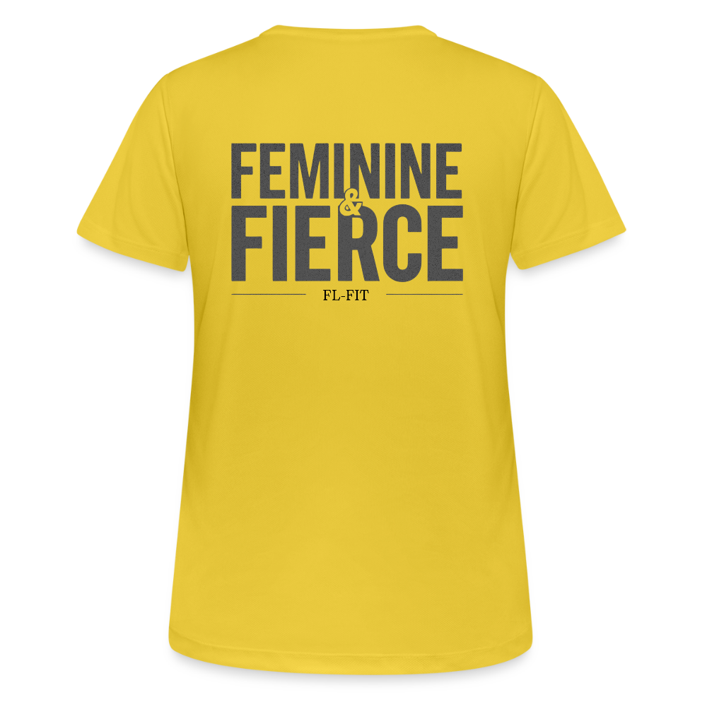 T-shirt Respirant Femme – Feminine & Fierce – FL-Fit - jaune soleil