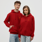 Sweat-shirt à capuche unisexe - rouge