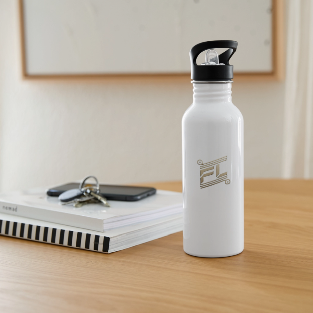 Gourde avec Paille – Pratique, Écologique et Idéale pour Votre Hydratation - blanc