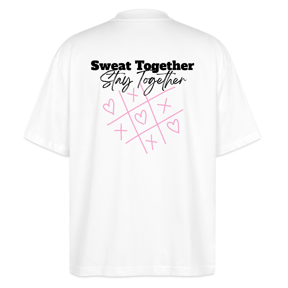 T-shirt Saint-Valentin “Sweat Together — Stay Together” — Logo Brodé - blanc