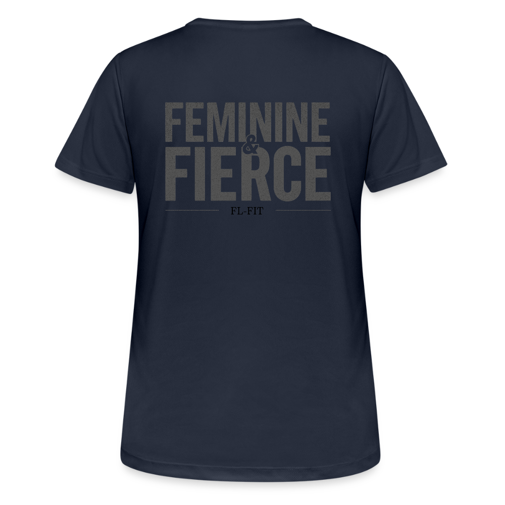 T-shirt Respirant Femme – Feminine & Fierce – FL-Fit - bleu marine foncé
