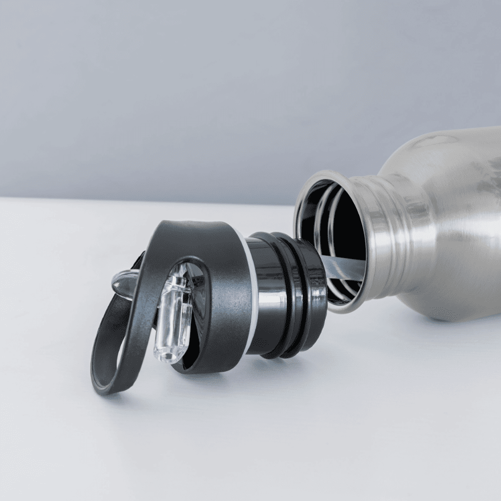 Gourde avec Paille – Pratique, Écologique et Idéale pour Votre Hydratation - argent clair