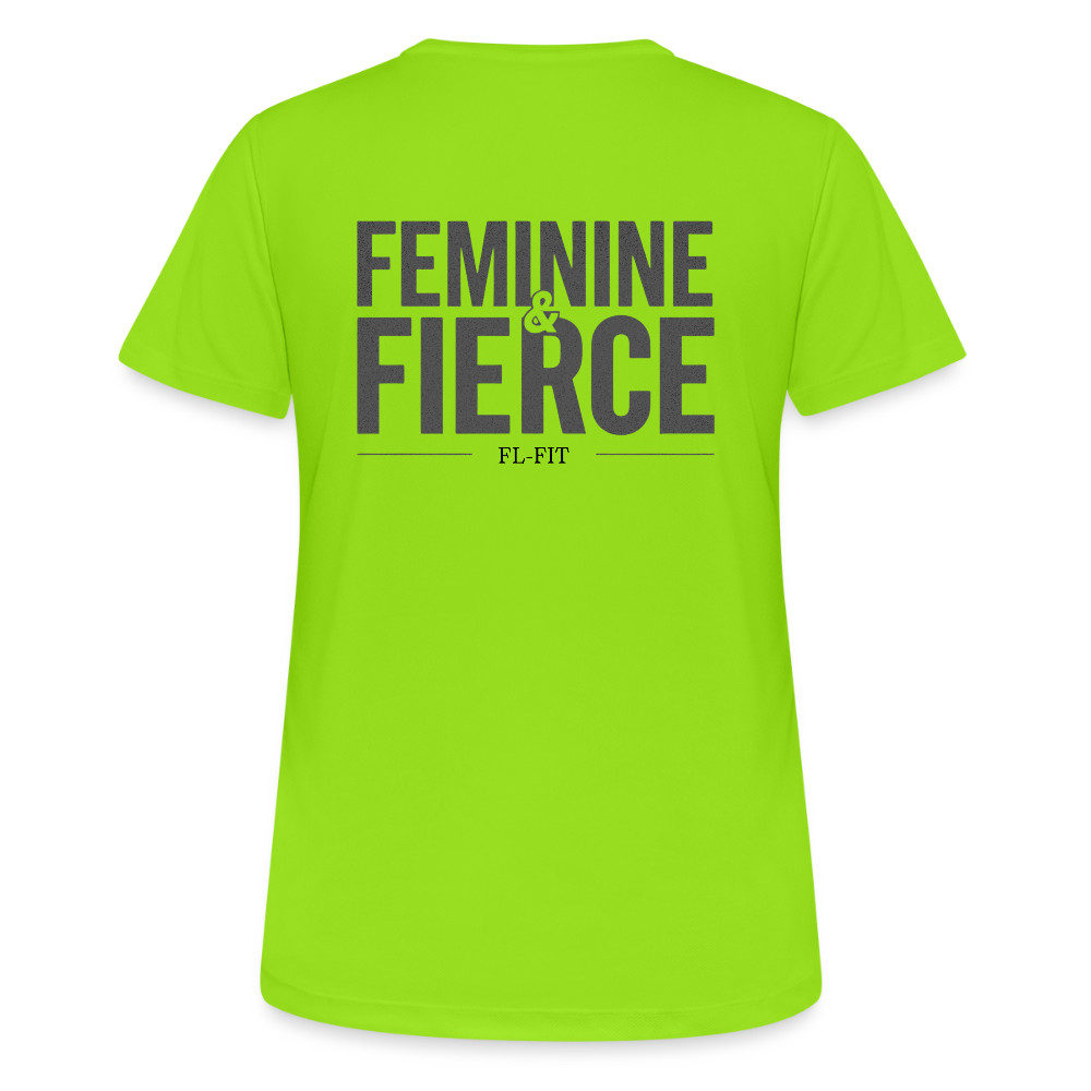 T-shirt Respirant Femme – Feminine & Fierce – FL-Fit - vert néon