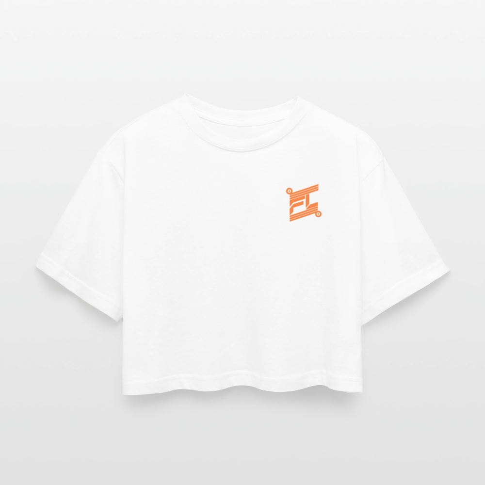 T-Shirt Femme Oversized Cropped FL-Fit – Confort et Style Décontracté - blanc