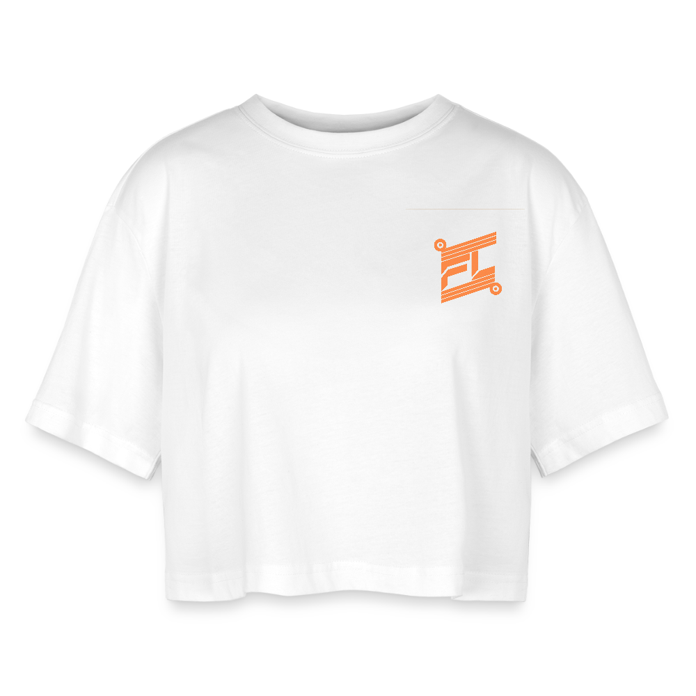 T-Shirt Femme Oversized Cropped FL-Fit – Confort et Style Décontracté - blanc