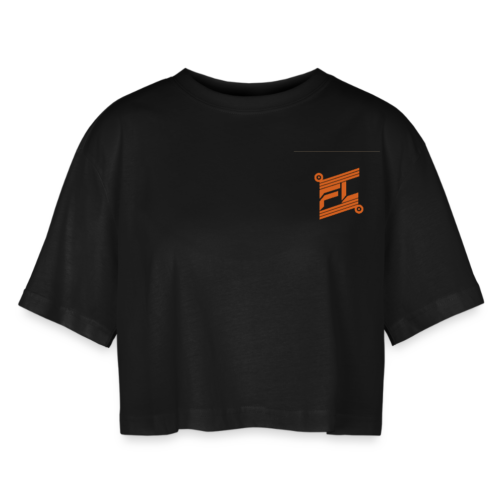 T-Shirt Femme Oversized Cropped FL-Fit – Confort et Style Décontracté - noir