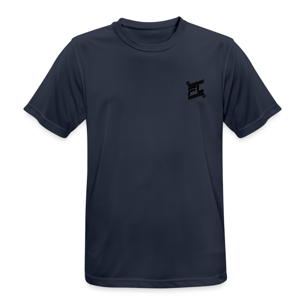 FL-FIT T-shirt Bleu Marine — Face avant, logo FL minimaliste noir poitrine gauche, coupe classique