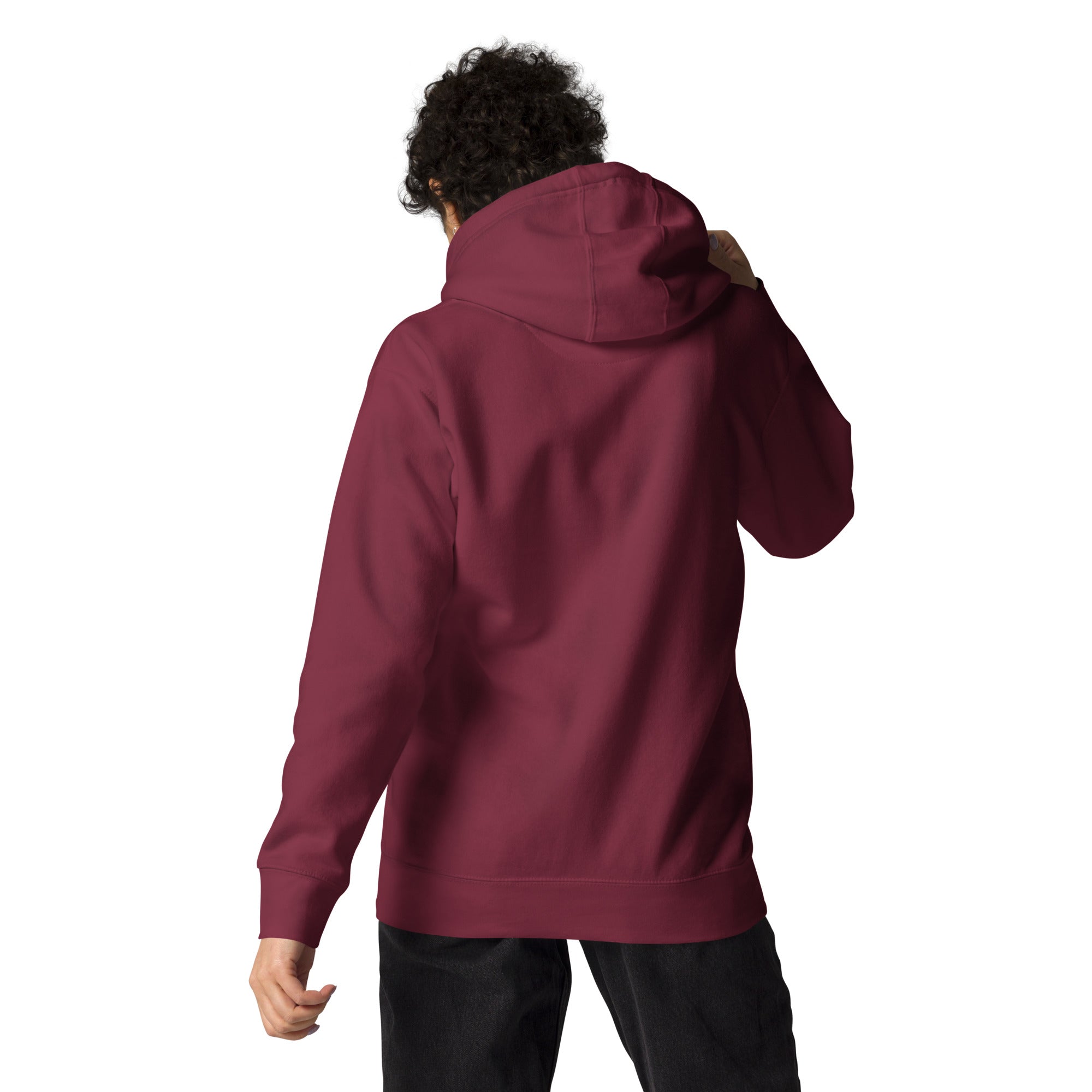 FL-FIT Hoodie — femme, bordeaux, dos uni, capuche à enfiler, coupe classique, sans logo
