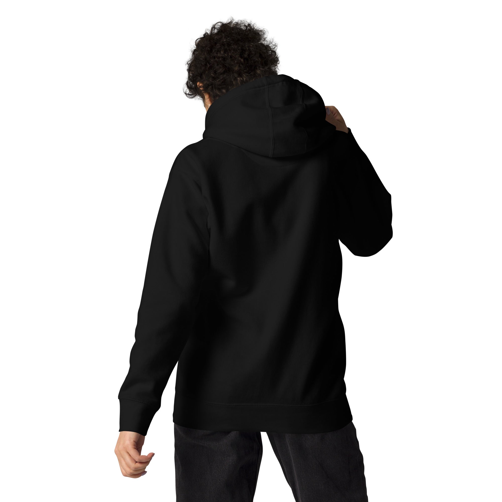 FL-FIT Hoodie — femme, noir, dos uni, capuche à enfiler, coupe classique, sans logo