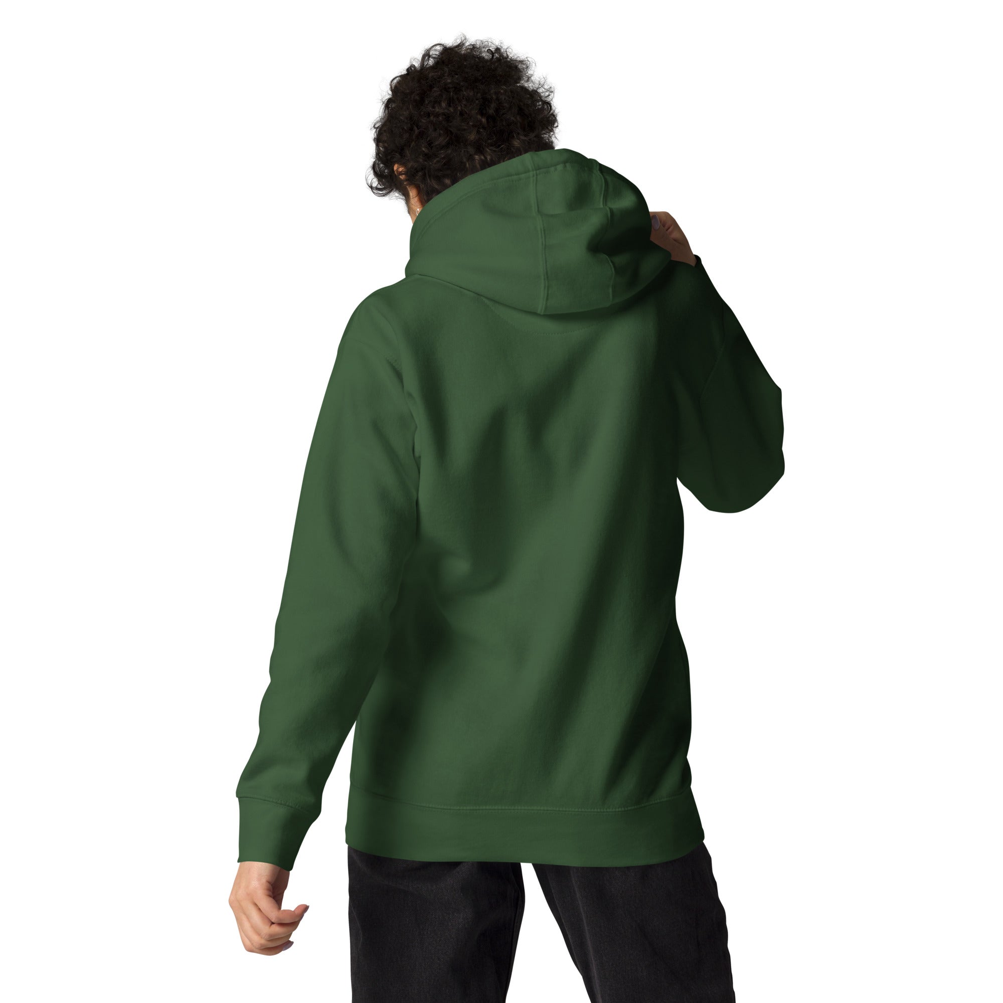 FL-FIT Hoodie — femme, vert Forêt, dos uni, capuche à enfiler, coupe classique