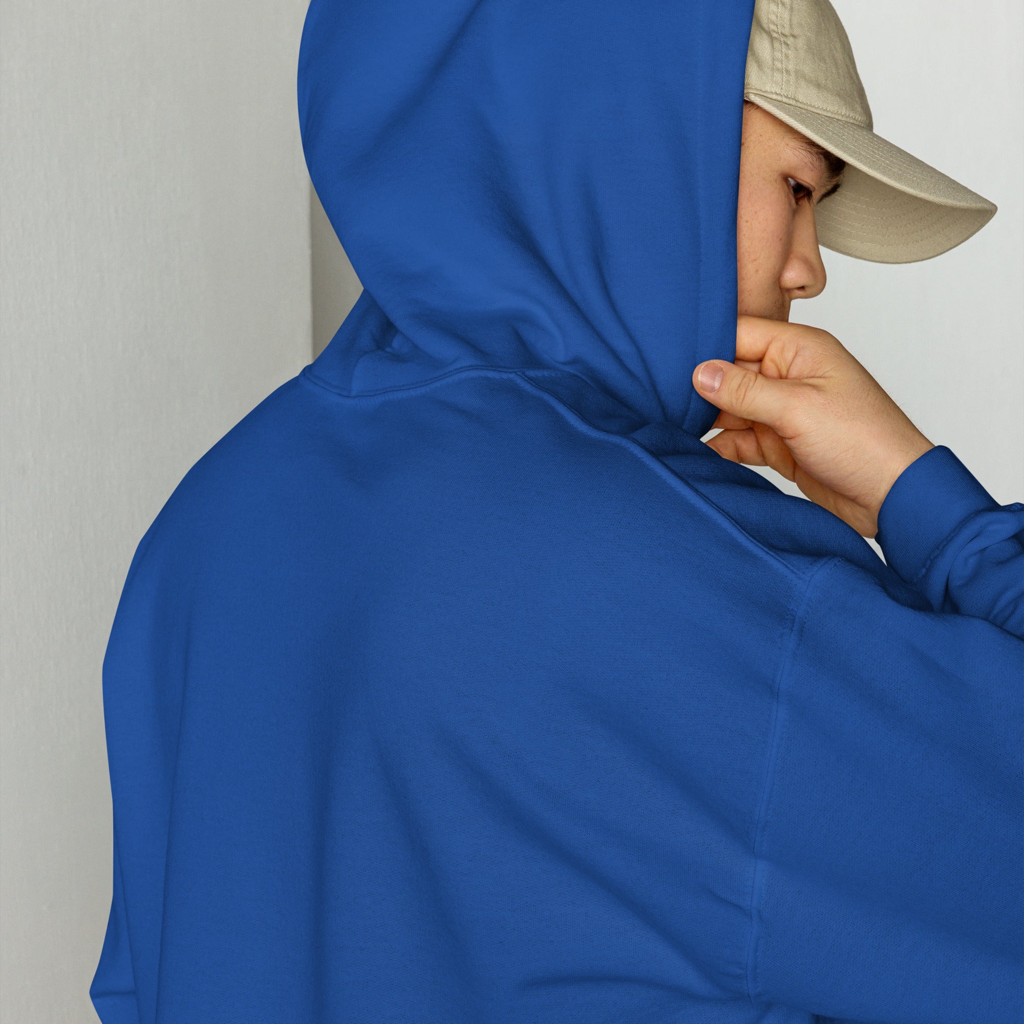 FL-FIT Hoodie — homme, bleu royal, dos uni, capuche à enfiler, coupe classique