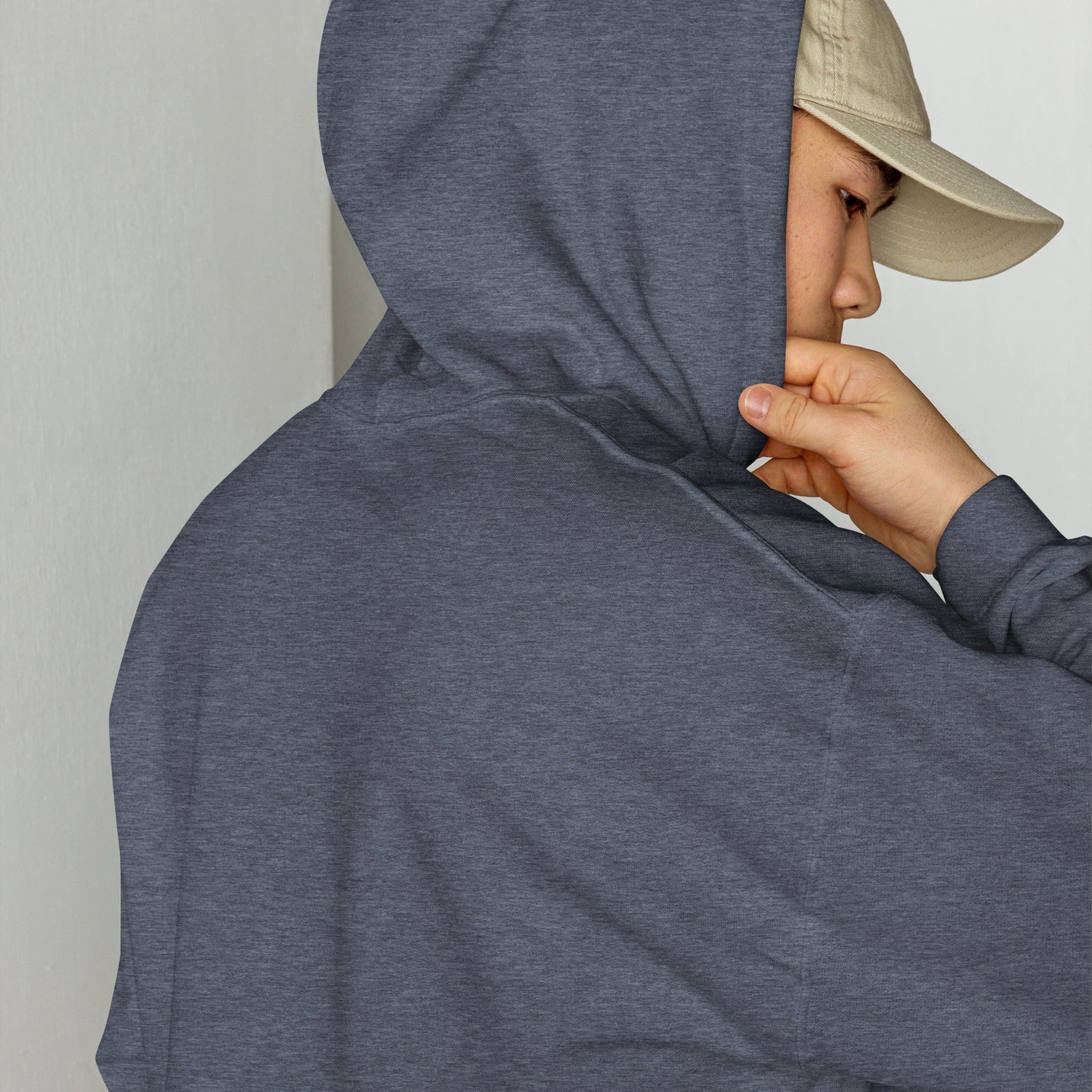 FL-FIT Hoodie — homme, gris chiné foncé, dos uni, capuche à enfiler, coupe classique