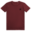FL-FIT T-shirt — homme, bordeaux, coupe classique, logo FL noir discret poitrine, dos graphique
