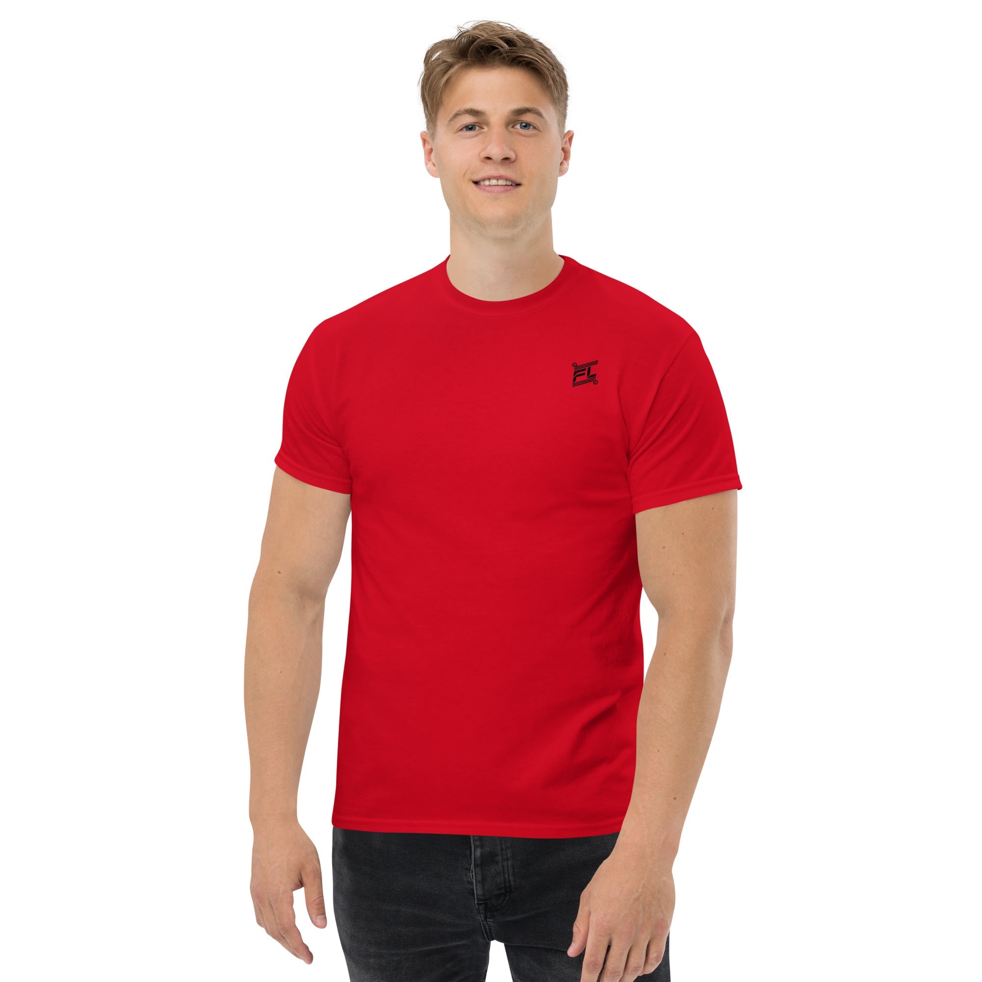 FL-FIT T-shirt classique — homme, rouge, face avant, collection E-book sport, coupe régulière, intensité