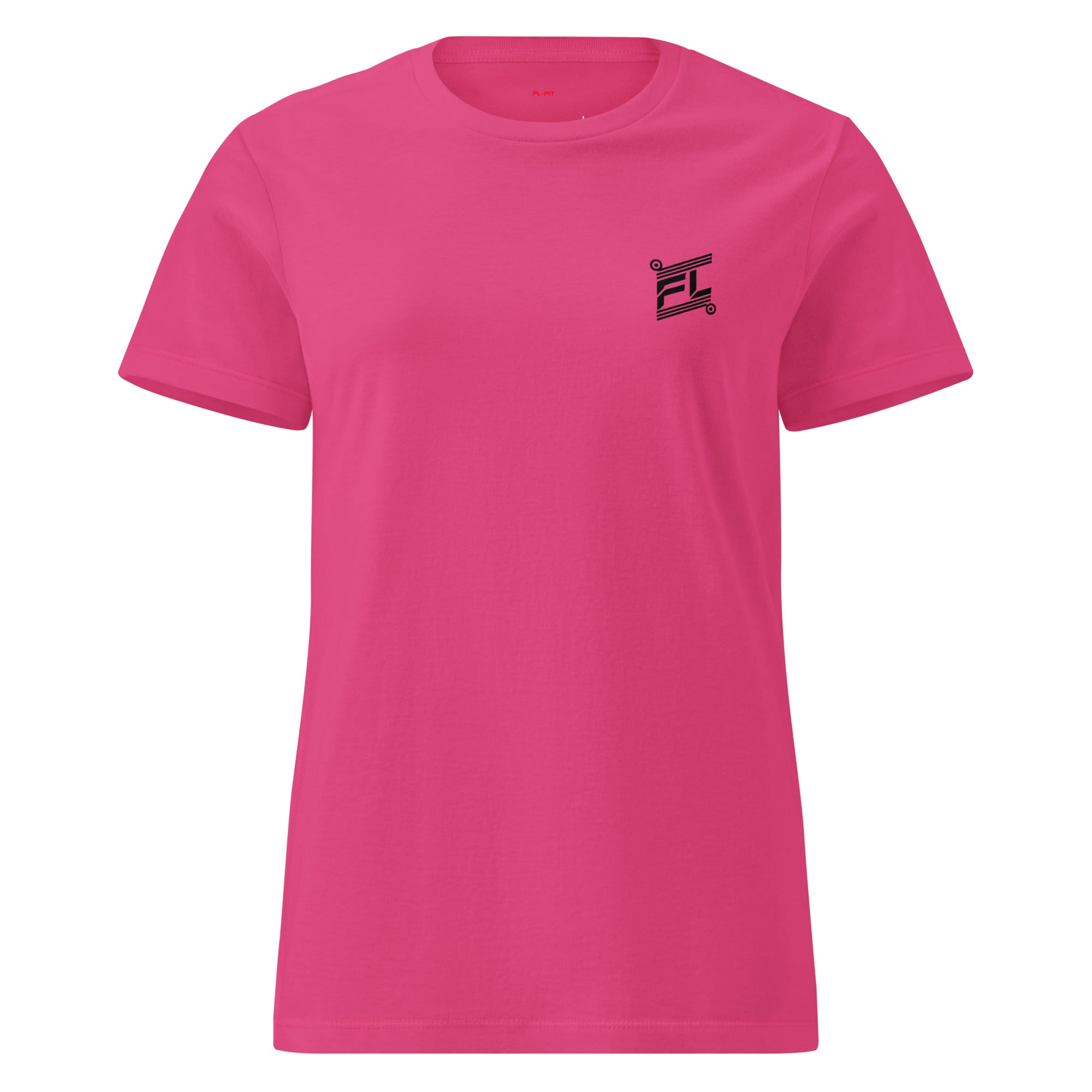FL-FIT T-shirt femme Softstyle fuchsia, face avant, coupe ajustée légère, coton doux, audace
