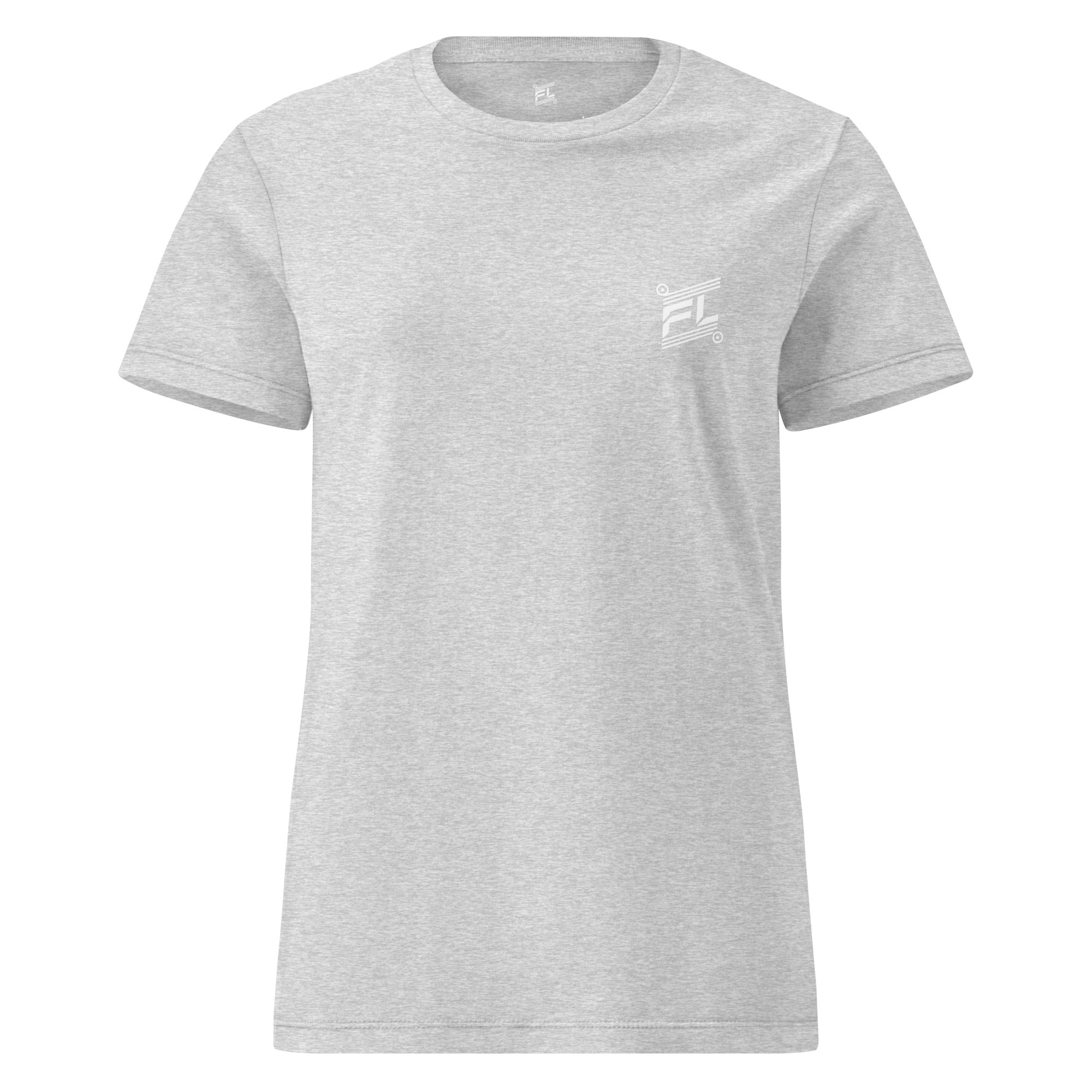 FL-FIT T-shirt femme Softstyle — gris clair, face avant, coupe ajustée légère, coton doux, essentiel