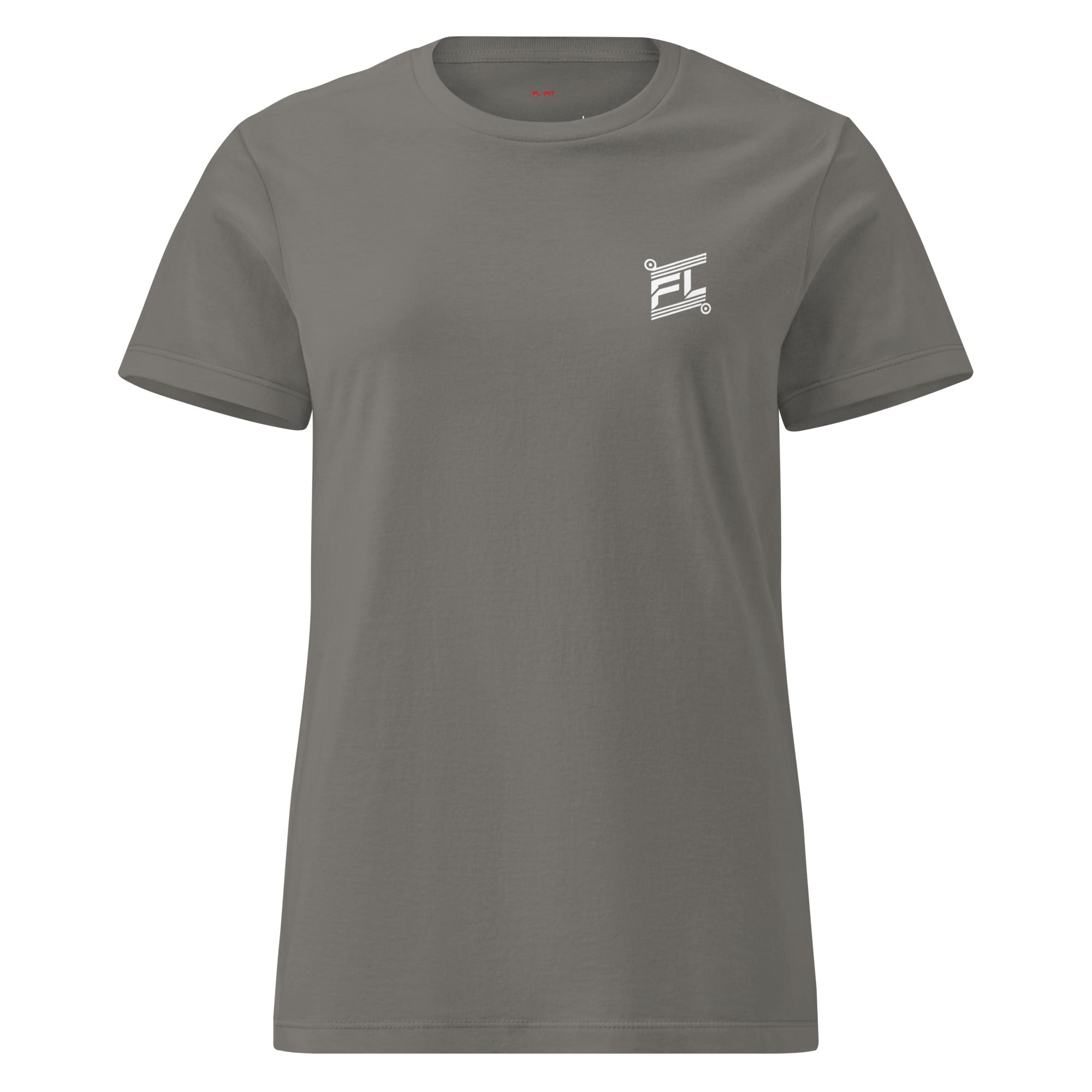 FL-FIT T-shirt femme Softstyle gris foncé, face avant, coupe ajustée légère, coton doux, sobriété