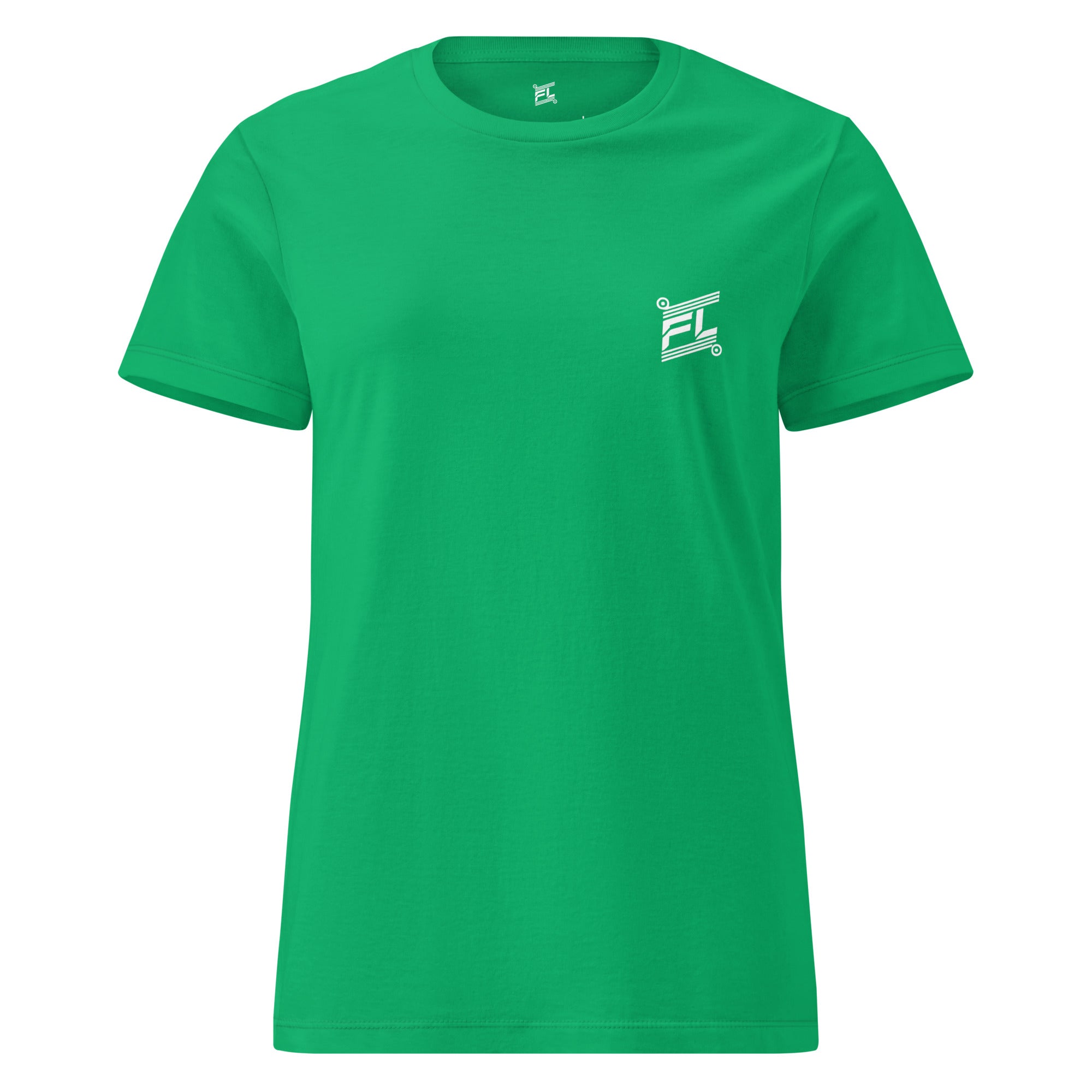 FL-FIT T-shirt femme Softstyle — vert émeraude, face avant, coupe ajustée légère, coton doux, éclatant