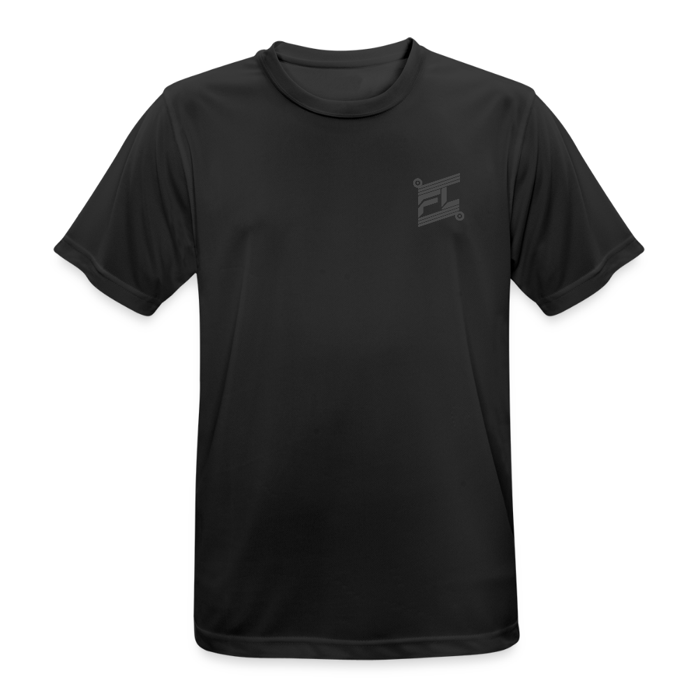 T-shirt respirant homme jaune soleil vue de face à plat, col rond, graphique "DREAM GRIND REPEAT FL-FIT" imprimé sur la poitrine, fond blanc