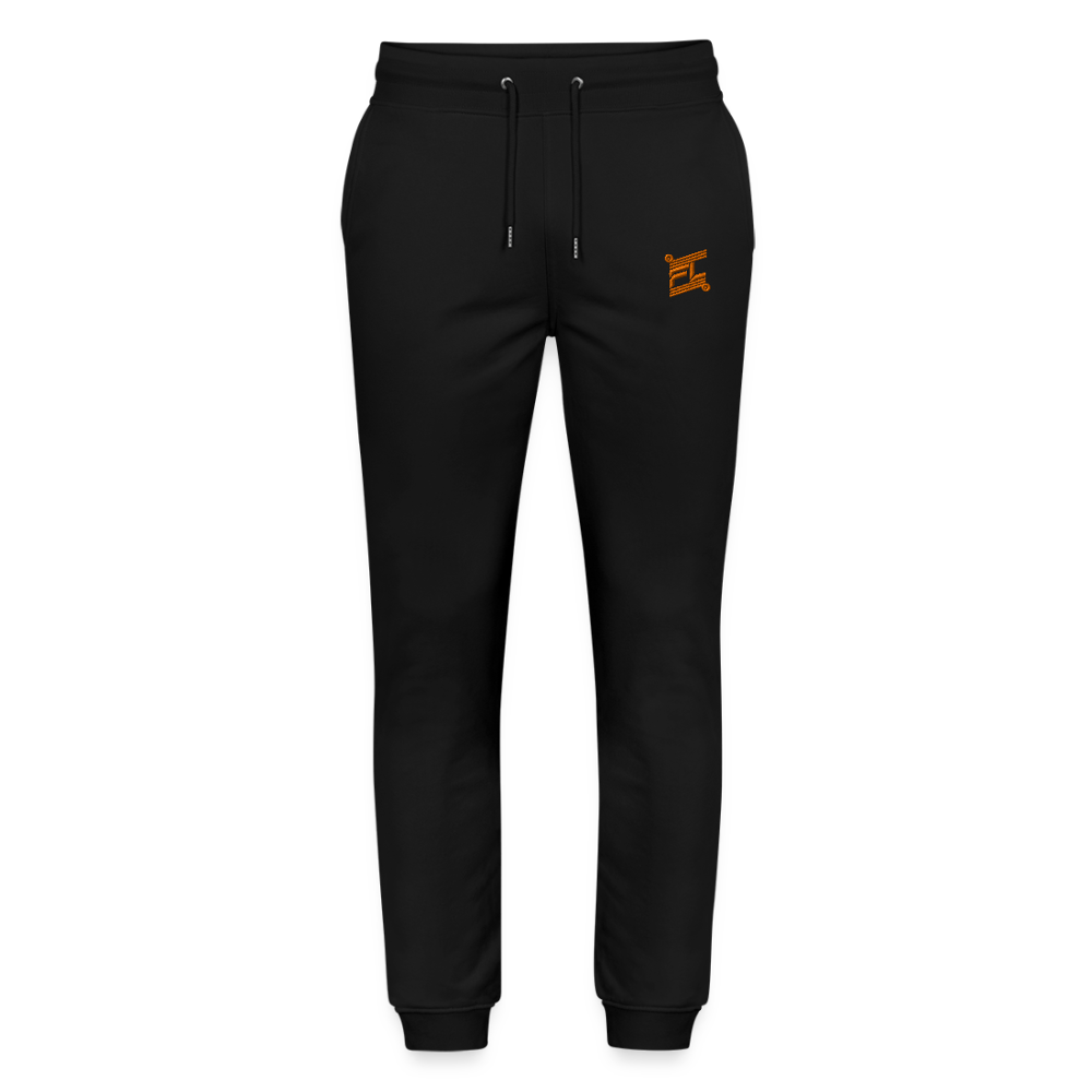 Jogging causal noir FL-FIT avec logo FL orange brodée face avant 