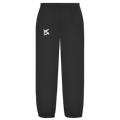 Face avant d'un pantalon fluffy de couleur noir avec logo FL blanc