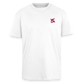 face avant d'un t-shirt unisexe oversize couleur blanc de la marque FL-FIT avec le logo rouge brodé pour un look décontracté 