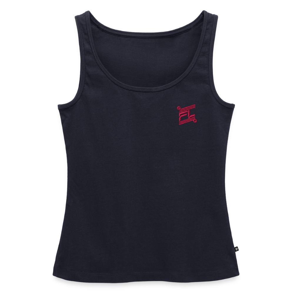 Débardeur  Femme FL-Fit – Légèreté, Confort et Performance - bleu marine avec logo brodé orange 