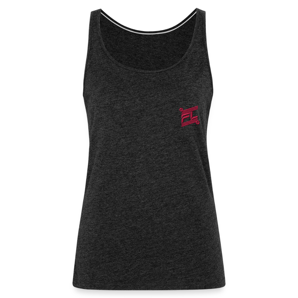 Débardeur  Femme FL-Fit – Légèreté, Confort et Performance - charbon avec logo brodé orange 