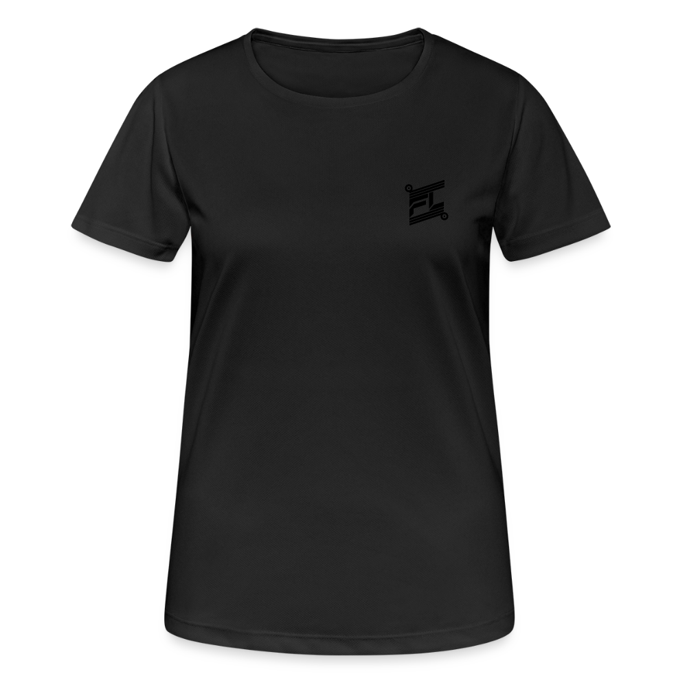 Face avant d'un t-shirt couleur noir avec logo FL en noir