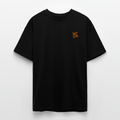 T-shirt ICONIC oversize epais - noir  - avec logo brodé FL couleur orange